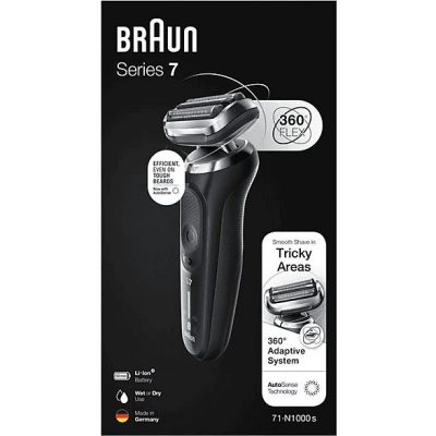 Afeitadora - BRAUN 71-N1000S, 50 min, Recargable, Resistente_al_agua, Negro