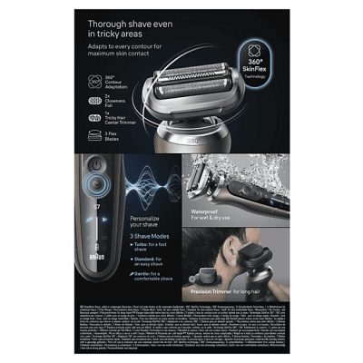 Afeitadora - Braun Afeitadora eléctrica Series 7 72-C7200CC,  3 modos, Centro SmartCare, 1 accesorio de precisión, Afeitado en seco y mojado, Oro