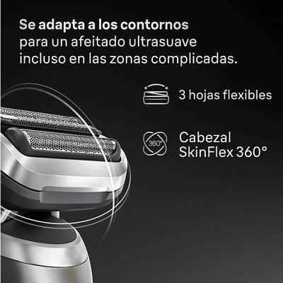 Afeitadora - Braun Afeitadora eléctrica Series 7 72-C7200CC,  3 modos, Centro SmartCare, 1 accesorio de precisión, Afeitado en seco y mojado, Oro