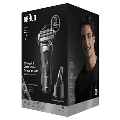 Afeitadora - Braun Afeitadora eléctrica Series 7 72-C7200CC,  3 modos, Centro SmartCare, 1 accesorio de precisión, Afeitado en seco y mojado, Oro