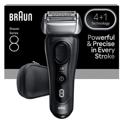 Afeitadora - Braun Afeitadora eléctrica Series 8 8603s, SensoAdapt, 60 min autonomía, Afeitado en seco y en mojado, Gris