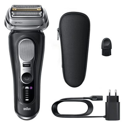 Afeitadora - Braun Afeitadora eléctrica Series 9 PRO+ 9600s, Pro SensoAdapt, 60 minutos autonomía, Afeitado en seco y en mojado, Negro