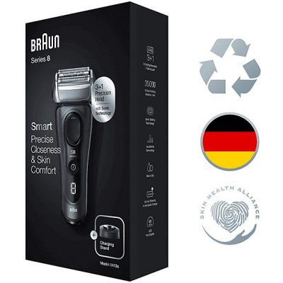 Afeitadora - BRAUN Serie 8 8413S, 60 min, Tecnología Sonic, AutoSense, Gris