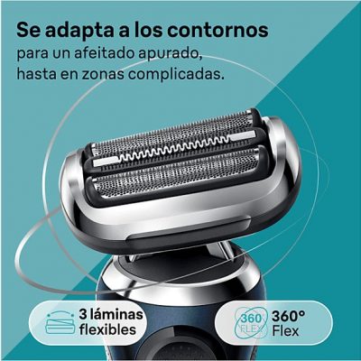 Afeitadora - Braun Series 7 71-B1200S, Afeitadora eléctrica de barba, Wet & Dry, Accesorio para corte de pelo, Azul