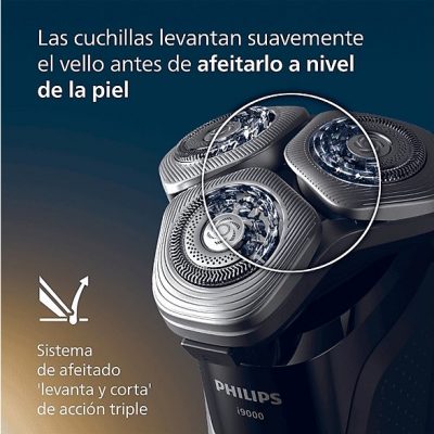 Afeitadora eléctrica - Philips i9000 X9002/10, SkinIQ IA, Levanta y Corta Triple Acción, Cabezal 360°, Uso Seco y Mojado, 50 min, Hydro SkinGlide