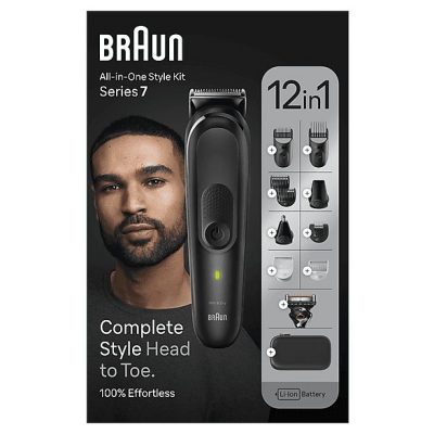 Afeitadora multifunción - BRAUN MGK7460;BRAUN, BarbaCuerpoOídoCabezalBigoteNariz accesorios, Negro