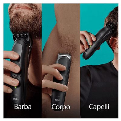 Afeitadora multifunción - BRAUN MGK7460;BRAUN, BarbaCuerpoOídoCabezalBigoteNariz accesorios, Negro