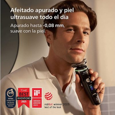 Afeitadora - Philips i9000 Prestige Ultra XP9400/31, Afeitado en seco/mojado con tecnología SkinIQ Pro, Sensor IA de presión y control, App smartphone