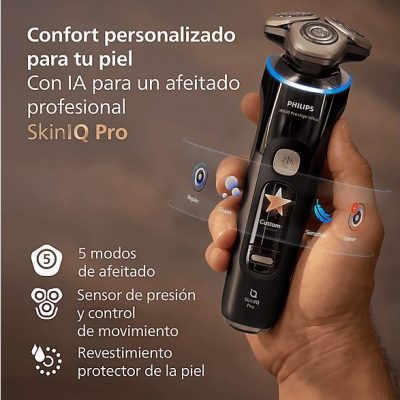 Afeitadora - Philips i9000 Prestige Ultra XP9400/31, Afeitado en seco/mojado con tecnología SkinIQ Pro, Sensor IA de presión y control, App smartphone