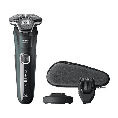 Afeitadora - PHILIPS S5884/38, 60 min, carga rápida, recortador de precisión, lavable, afeitado en seco, afeitado en húmedo, Verde