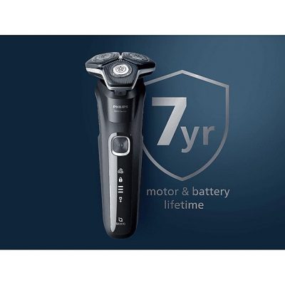 Afeitadora - PHILIPS S5898/79, 60 min, carga rápida, recortador de precisión, lavable, afeitado en seco, afeitado en húmedo, Cromo