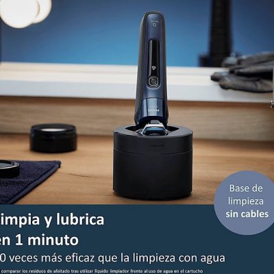 Afeitadora - Philips S7000 S7885/55, Afeitadora eléctrica, Seco y mojado, Base de limpieza, Conexión app, Soporte de carga, Cortapatillas, Azul