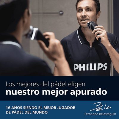 Afeitadora - Philips S7000 S7885/55, Afeitadora eléctrica, Seco y mojado, Base de limpieza, Conexión app, Soporte de carga, Cortapatillas, Azul