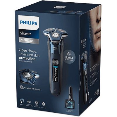 Afeitadora - PHILIPS SHAVER Series 7000 S7885/50, 60 Min., Cortador de relieves, Negro, Azul