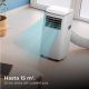 Aire acondicionado portátil - CECOTEC ForceClima 7400 Soundless Touch, 7000 fg/h, 2 velocidades, 15 m², 65 dB(A), Multicolor