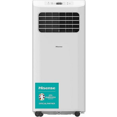 Aire acondicionado portátil - HISENSE APC07KV, 7000 fg/h, 2 velocidades, 18 m², 63 dB(A), Blanco