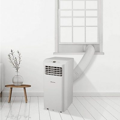 Aire acondicionado portátil - HISENSE APC07KV, 7000 fg/h, 2 velocidades, 18 m², 63 dB(A), Blanco