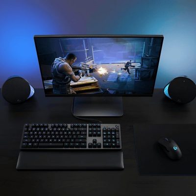 Altavoces gaming - Logitech G560, Bluetooth, RGB Lightsync, Sistema de altavoces 2.1, 240V, Control de graves, Personalizable, Negro