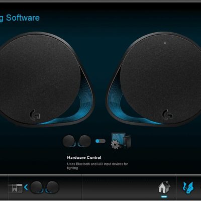 Altavoces gaming - Logitech G560, Bluetooth, RGB Lightsync, Sistema de altavoces 2.1, 240V, Control de graves, Personalizable, Negro