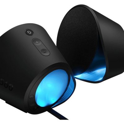 Altavoces gaming - Logitech G560, Bluetooth, RGB Lightsync, Sistema de altavoces 2.1, 240V, Control de graves, Personalizable, Negro