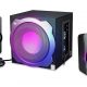 Altavoces para PC - WOXTER Big Bass 260 RGB, 150 W, Bluetooth, Negro