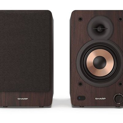 Altavoz de estantería - SHARP CP-SS30, 60 W, 2.0 canales, Bluetooth, Marrón