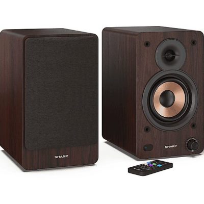 Altavoz de estantería - SHARP CP-SS30, 60 W, 2.0 canales, Bluetooth, Marrón