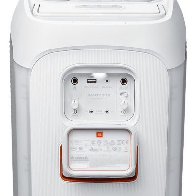 Altavoz de gran potencia - JBL PartyBox Club 120, Portátil para fiestas, Asa plegable, Bluetooth, Resistente salpicaduras, Autonomía 12h, 160W, Blanco