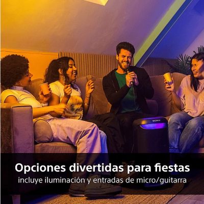 Altavoz de gran potencia - Sony SRS-XV500B, Inalámbrico para fiestas, Sonido potente, MEGA BASS, 25h batería, Portátil, Bluetooth, Karaoke y Guitarra