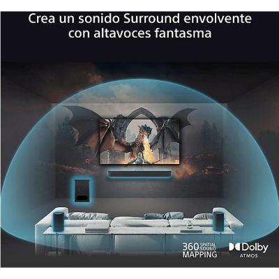 Altavoz estéreo - Sony BRAVIA Theatre Rear 8, 2 Altavoces Traseros Inalámbricos, 360 Spatial Sound Mapping, IMAX Enhanced, Fácil de usar, Negro, SARS8