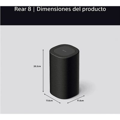 Altavoz estéreo - Sony BRAVIA Theatre Rear 8, 2 Altavoces Traseros Inalámbricos, 360 Spatial Sound Mapping, IMAX Enhanced, Fácil de usar, Negro, SARS8