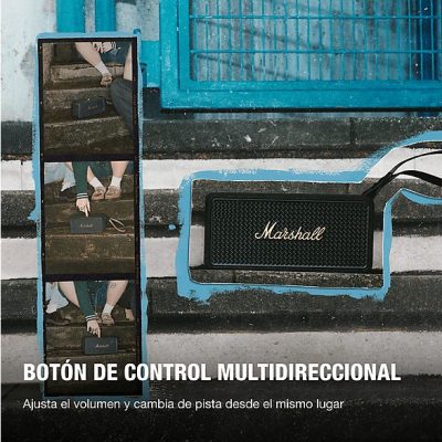 Altavoz inalámbrico - Marshall Middleton II, Bluetooth, 30 h Autonomía, Micrófono integrado, IP67, Black and Brass