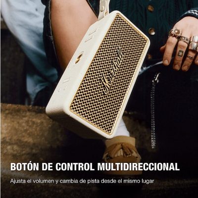 Altavoz inalámbrico - Marshall Middleton II, Bluetooth, 30 h Autonomía, Micrófono integrado, IP67, Crema