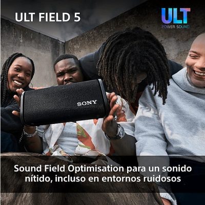 Altavoz inalámbrico - Sony ULT FIELD 5 (SRSULT50B), Bluetooth portátil, ULT POWER SOUND, 25 h, IP67, Resistente al agua, Correa, Con luces, Negro