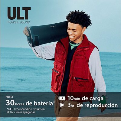 Altavoz inalámbrico - Sony ULT FIELD 7, SRSULT70B, Bluetooth, ULT POWER SOUND, Ultimate Deep Bass, Altavoz X-Balanced, Autonomía 30h, IP67, LED