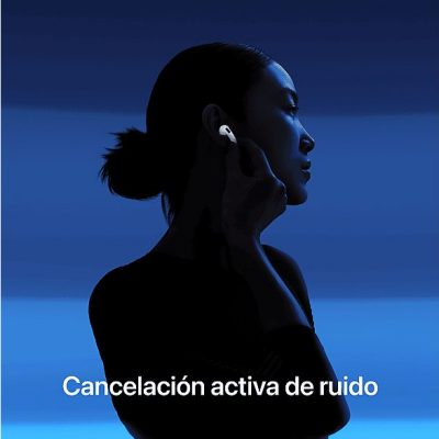 Apple AirPods 4 con Cancelación Activa de Ruido (2024 4ª gen), Inalámbricos, Bluetooth®, Estuche de carga USB-C con altavoz, Chip H2, Siri, Blanco