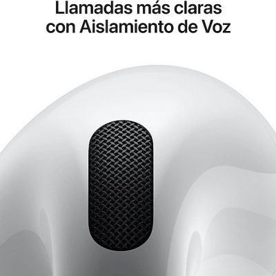 Apple AirPods 4 con Cancelación Activa de Ruido (2024 4ª gen), Inalámbricos, Bluetooth®, Estuche de carga USB-C con altavoz, Chip H2, Siri, Blanco