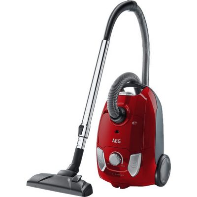 Aspirador con bolsa - AEG VX4-1-WR-A, 750 W, Depósito 3 l, Negro, Rojo