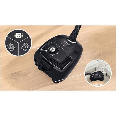 Aspirador con bolsa - BOSCH BGL38BA2H, 600 W, Depósito 4 l, Negro