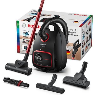 Aspirador con bolsa - BOSCH ProPower, 850 W, Depósito 1 l, Negro