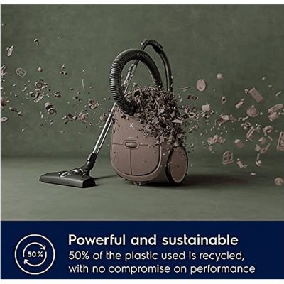 Aspirador con bolsa - ELECTROLUX EB61C3WBL, 850 W, Potencia de succión 232 AirWatt, Depósito 3,5 l, Oro