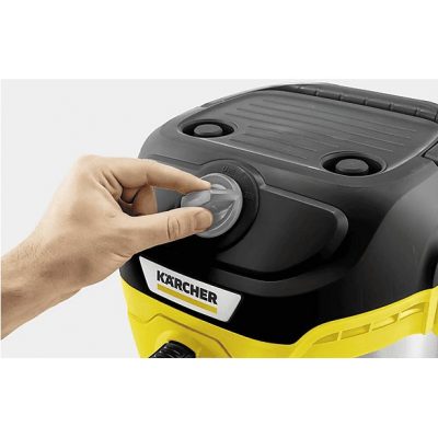 Aspirador con bolsa - KARCHER 1.628-425.0, 1000 W, Depósito 15 l, Acero inoxidable, Amarillo