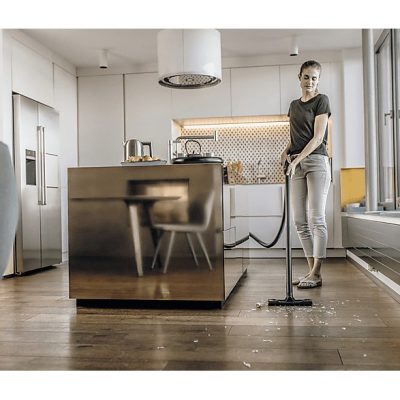 Aspirador con bolsa - KARCHER 1.628-425.0, 1000 W, Depósito 15 l, Acero inoxidable, Amarillo