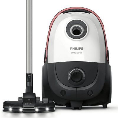 Aspirador con bolsa - PHILIPS 6000 series XD6122/12, 900 W, Depósito 4 l, Blanco