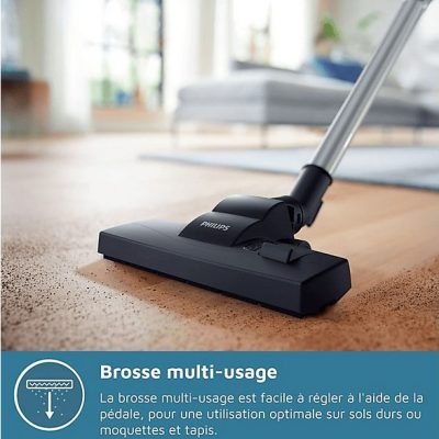 Aspirador con bolsa - PHILIPS FC8289/09, 750 W, Potencia de succión 900 W, Depósito 3 l, Carbón vegetal, Plata