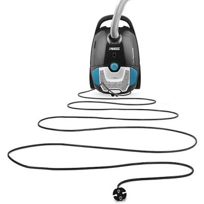 Aspirador con bolsa - PRINCESS 01.334990.01.001, 700 W, Potencia de succión 16000 kPa, Depósito 3 l, Negro