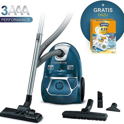 Aspirador con bolsa - ROWENTA RO3950 + R 39, 900 W, Potencia de succión 750 W, Depósito 3 l, Azul
