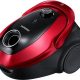 Aspirador con bolsa - SAMSUNG VC07M25E0WR/GE, 750 W, Potencia de succión 200 AirWatt, Depósito 2,5 l, Negro, Rojo