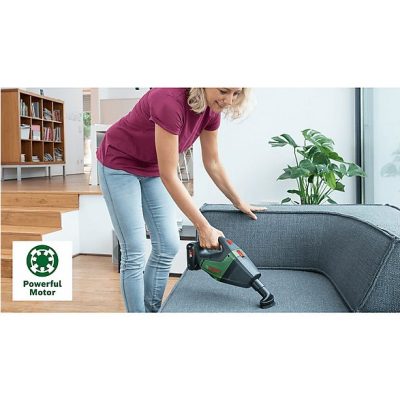 Aspirador de mano - BOSCH 06033B9103, 18 W, Depósito 500 ml, Autonomía 20 min, Negro, Verde