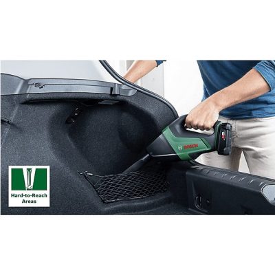 Aspirador de mano - BOSCH 06033B9103, 18 W, Depósito 500 ml, Autonomía 20 min, Negro, Verde